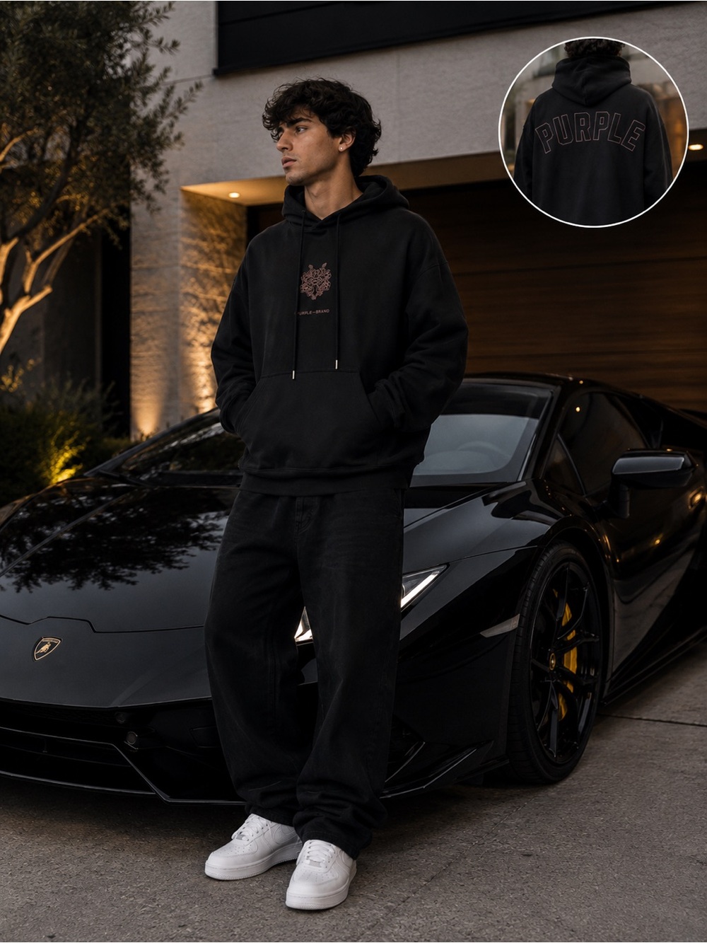 Purple Brand Black Label Heavy Fleece Po Hoody Black Beauty